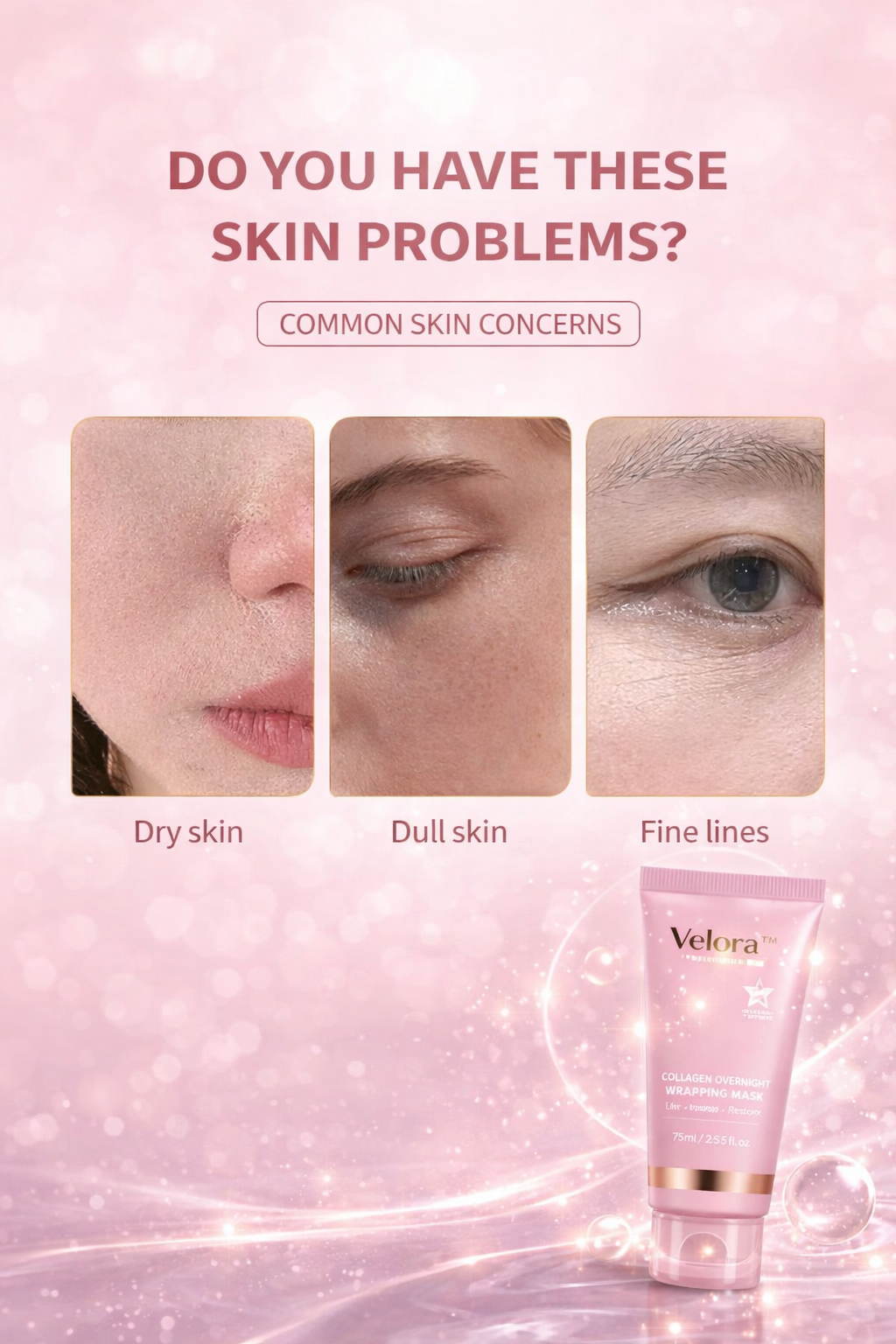 Velora Collagen Mask ingredients and product detail view
